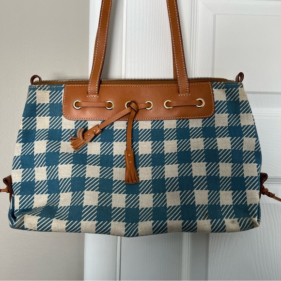 Dooney & Bourke vintage purse. Blue & white gingham - Picture 2 of 11